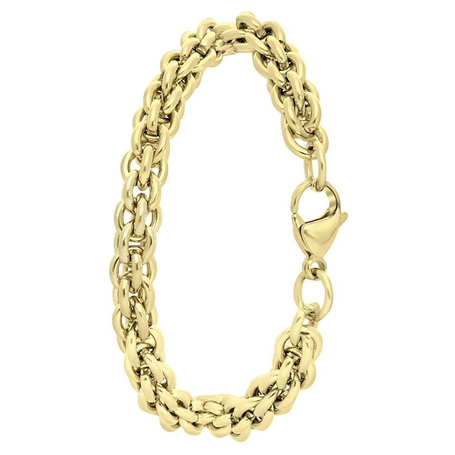 Lucardi Gerecycled stalen 18 karaat goldplated armband anaulle - Armbanden Dames