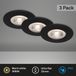 Briloner Set van 3 LED Inbouwspots - Zwart - Ø9 cm - IP44 - 5W - 460 Lm - 3000K