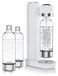 Arendo machine à eau gazeuse avec 3 bouteilles PET de 1000 ml chacune, compatible avec les cylindres de CO2 de 60 litres, degré de carbonatation finement réglable, sans BPA, pas besoin de prise de courant, blanc