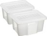 Sunware Set van 2x Opslagboxen Kunststof 24 Liter Transparant 42 x 33 x 22 cm met Afsluitbare Deksel