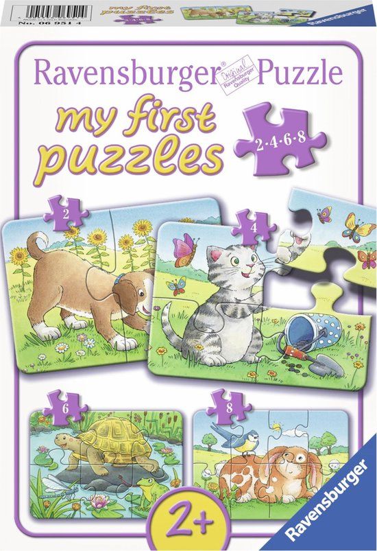 Ravensburger Schattige huisdieren - My First Puzzels - 2+4+6+8 stukjes - Kinderpuzzel