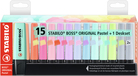 STABILO BOSS ORIGINAL Pastel Desk Set - 15 Pastel Highlighters