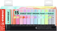 STABILO BOSS ORIGINAL Pastel Desk Set - 15 Pastel Highlighters