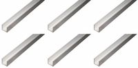 Alberts 6 x BA-Profil, U-Form, aluminium, naturel, 6 x 6 x 6 x 1 mm, lengte 1 m