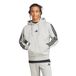 adidas Essential Three Stripes Fleece Hoodie Sweatshirt, medium grey heather/black, XXL