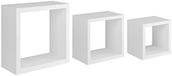 Homemania Rubic Wandrek voor woonkamer, slaapkamer, kantoor, MDF, wit, 35 x 35 x 15,5/25 x 25 x 15,5/20 x 20 x 15,5 cm