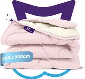 Slaapspeciaal Eazydekbed Series Roze/Creme - Zomerdekbed zonder Overtrek - Wasbaar Dekbed - Hoesloos Dekbed - 2 in 1 Dekbed - Dekbed met Vaste Overtrek - Duo Kleur Dekbed - 200x200 cm