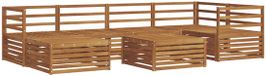 vidaXL Ensemble de salon d'angle 7 pièces Acacia naturel bois, table comprise