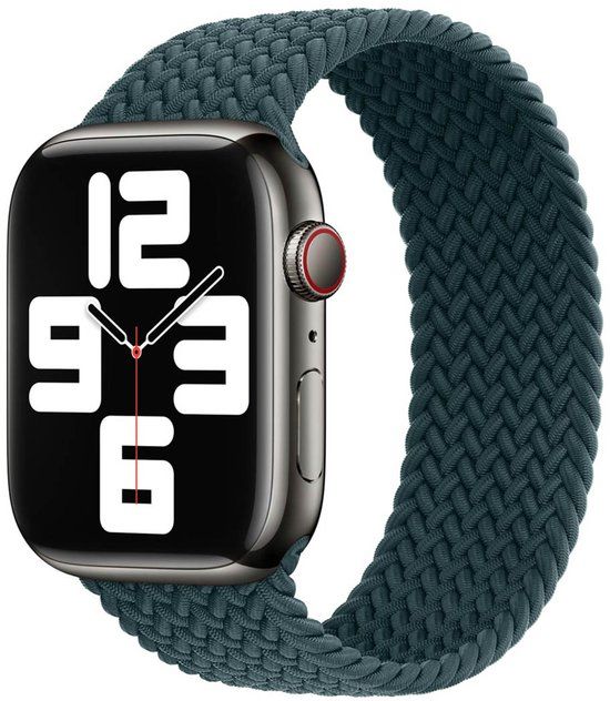 Apple Gevlochten solobandje voor de Apple Watch | 44/45/46/49 mm - Maat 1 - Rainforest