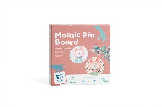BS Toys Insteek Mozaïekspel - Houten Mozaïekpuzzel - Educatief Speelgoed - FSC Hout - Leerspel - Vanaf 4 Jaar