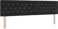 vidaXL Hoofdbord met LED-stripverlichting Zwart 180 cm Fluweel