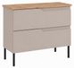 3xE living Meuble sous-vasque sur pieds 80 cm, cachemire/chêne clair