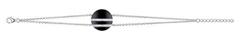 Ceranity - Damesarmband 925 sterling zilver 3,87 g keramiek zirkonia zwart / wit 19 cm