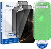 Coverzs Flexibel PMMA Glass Privacy Screenprotector met frame (2-pack) geschikt voor iPhone 16 Pro