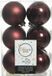 Decoris Kerstballen - 12x stuks - kunststof - mahonie bruin - 6 cm