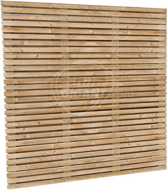 Tuingigant Elan recht schuttingscherm - Dubbele zijde - Grenen - Bruin - 180 x 180 cm