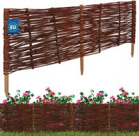 KOTARBAU® bordure de parterre, clôture en saule, bordure de parterre, 100 x 40 cm, marron, séparation de jardin, clôture de jardin en bois, clôture de moutons