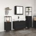 vidaXL Meuble de salle de bain Noir Chêne 90 x 34,5 x 60 cm