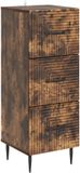 vidaXL Ladekast Gerookt eiken 33 x 34,5 x 89,5 cm Bewerkt hout