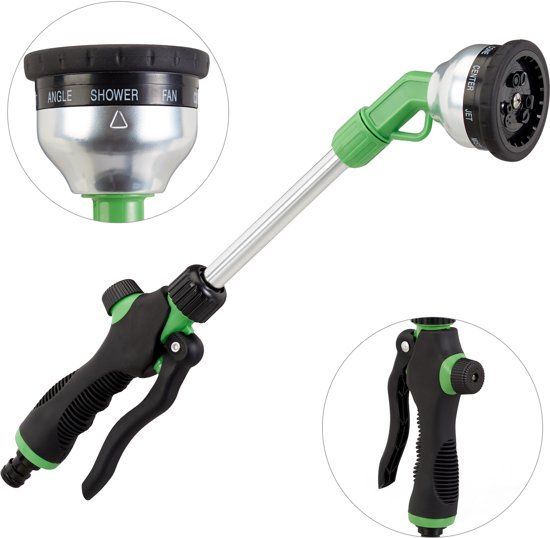 Relaxdays Telescopische Tuingspuit Premium - Sproeikop 1/2 Inch - Uitschuifbaar - 9 standen