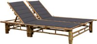 vidaXL Lit 2 personnes avec coussins bambou