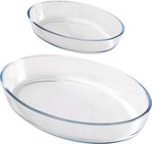 Chef Traiteur Plat à four Set de 2 pièces - Ovale - Verre - Transparent