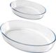 Chef Traiteur Plat à four Set de 2 pièces - Ovale - Verre - Transparent
