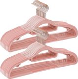SONGMICS Kleiderbügel, 30er Set, Jackenbügel aus Kunststoff, gut belastbar, Anti-Rutsch-Design, platzsparend, 0,6 cm Dicke, 42 cm lang, mit Haken in Roségold, hellgrau-dunkelgrau CRP020G01