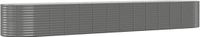 vidaXL Plantenbak - 554x100x68 cm - Gepoedercoat Staal - Grijs