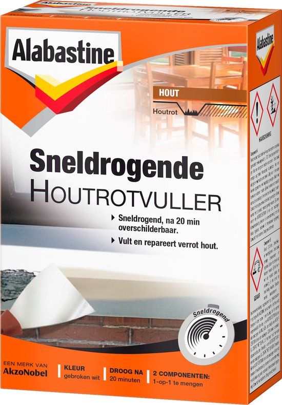 Alabastine Sneldrogende Houtrotvuller (2K) - 465 gram - Gebroken wit