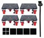 OEM Set meubelrollers, 5 stuks, draagvermogen 3000 kg, inclusief breekijzer, afmetingen 16 x 16 cm
