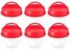 Tempo Di Saldi 6 cuiseurs d'œufs, silicone, supports pour la cuisson des œufs, chemise et autres, 9 x 6 x 6 cm
