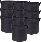 Intirilife 10x fleece plantzak in 11 liter - 3 gallon - 25 x 22 cm