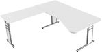 Kerkmann Form 4 Bureau Blanc Réglable en hauteur 195x80/100 cm