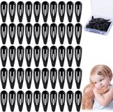 NEKAVA Bol 50 stuks zwarte haarclips voor dames, meisjes en heren (5 cm)