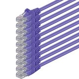 1aTTack.de CAT.6 CAT6 Ethernet LAN-netwerkkabel 3,0 m violet 10 stuks