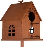 UNUS Vogelhuis op stok roestlook met grondpin