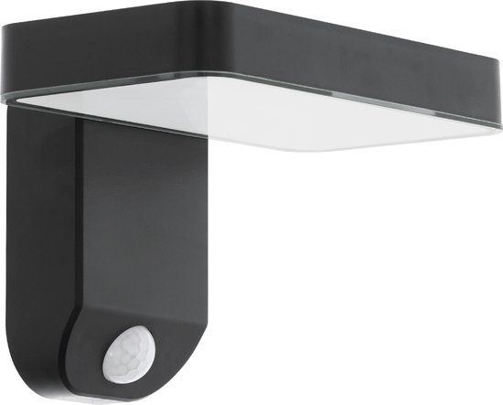 EGLO Pastion Solar Wandlamp Buiten - Sensor - Zwart - LED - 18 cm
