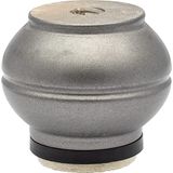 Wagner 12770601 Meubelpoot, meubelpoot, design beuken, bol, Ø 55 x 75 mm, massief hout, beuken, zilver, incl. QuickClick® softglijders Ø 50 mm, binnendraad Ø 10 mm