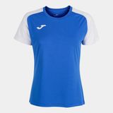 Joma Sportshirt Dames Academy IV Koninklijk Blauw/Wit Polyester Korte Mouw