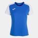 Joma Sportshirt Dames Academy IV Koninklijk Blauw/Wit Polyester Korte Mouw