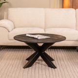 LABEL51 Otis Salontafel - Zwart - Hout - 80 cm - Rond