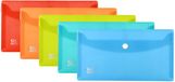 Oxford Documententas DIN lang, transparant kunststof, 5 kleuren, 5 stuks, blauw, geel, oranje, rood, groen