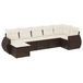 vidaXL 3221692 Rotan Tuinbank met Gehard Glas en Kussens - Bruin