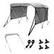 VEVOR Bimini-buitendak met 3 bogen, bootbescherming, breedte 177-182 cm, 600D polyester afdekking, bootkap met afneembare mesh zijwanden, waterdicht en zonbescherming, inclusief opbergbox, lichtgrijs