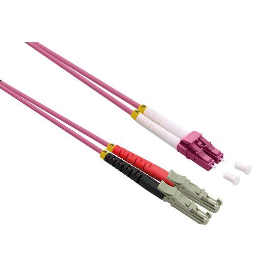 ROLINE glasvezelkabel duplex 50/125µm OM4, LSH/LC, LSOH, violet, 5 m