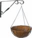 Bellatio Flowers & Plants Hanging basket groen met klassieke muurhaak groen en kokos inlegvel - metaaldraad - complete hanging basket set