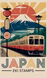 Japan Bookmundo Japan EKI Stempel Buch: Sammle EKI Stempel und gestalte einzigartige Erinnerungen an deine Reise | EKI Stamp Book | Zugmotiv