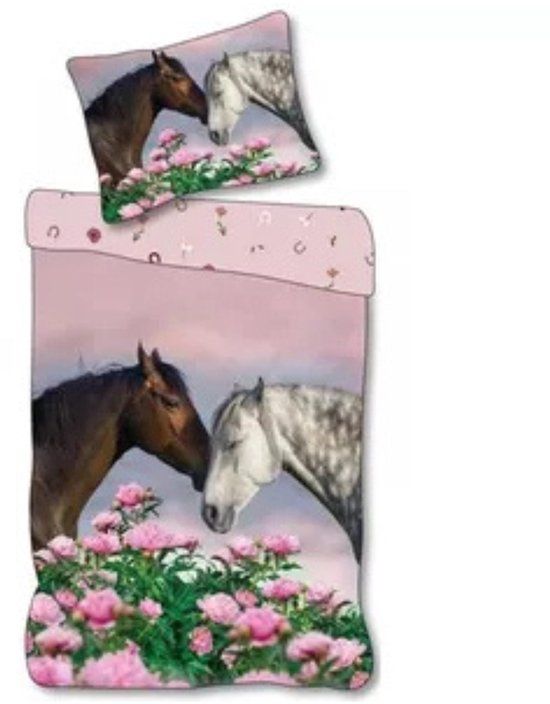 4KidsOnly Brandmac Aps Dekbedovertrek Paard Eenpersoons Katoen Meerkleurig Dierenprint 140x200 cm