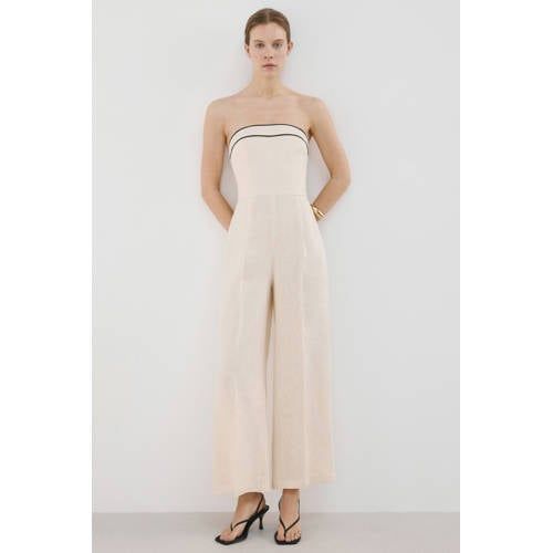 Mango Jumpsuit Linnen Crème